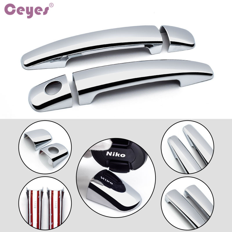 Ceyes Car Styling Trim Exterior Auto Chrome Door Handle Cover Fit For Peugeot 207 308 Citroen C4 C6 Accessories Car-Styling 8pcs - Image 2