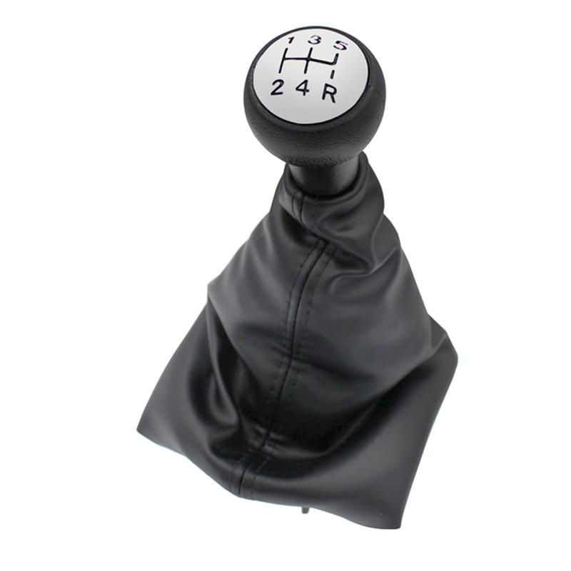 5 Speed Car Gear Shift Knob With Leather Boot Chrome Cap For PEUGEOT 207 307 308 607 608 For CITROEN C3 C5 XSARA Manual Lever
