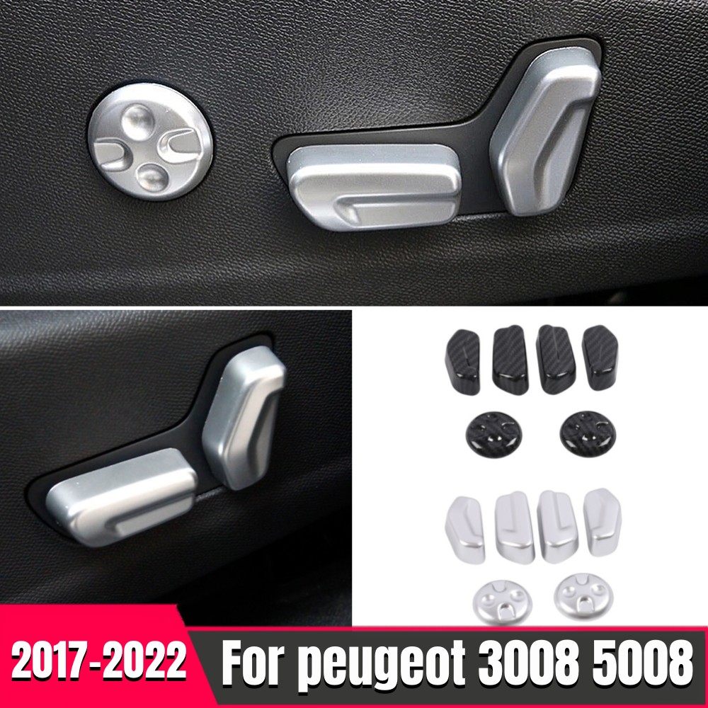 For peugeot 3008 5008 GT 2017-2022 ABS Chrome car accessories seat adjuster Button Cover trim protective Interior Car Styling