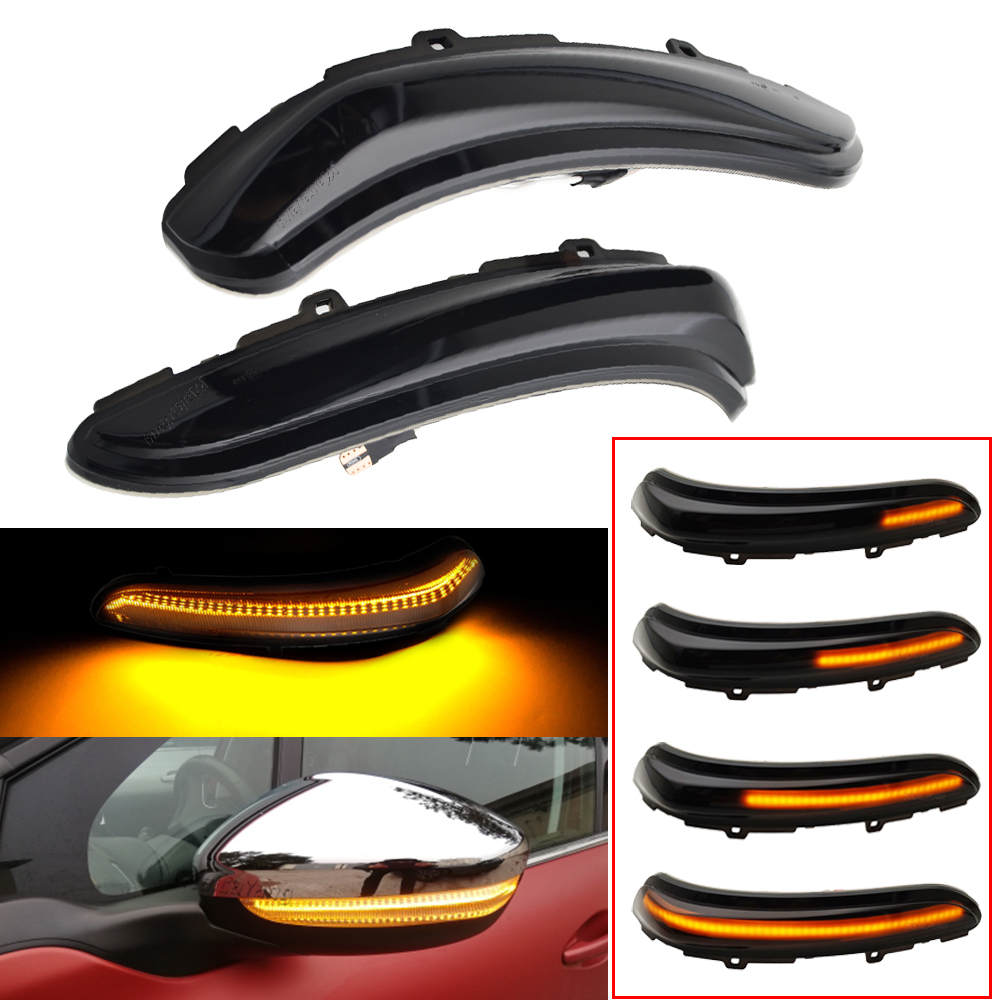 Sequential Flashing Blinker For Peugeot 2008 208 2Pcs LED Dynamic Turn Signal Light Rearview Flashing Mirror Lamp For Citroen C3