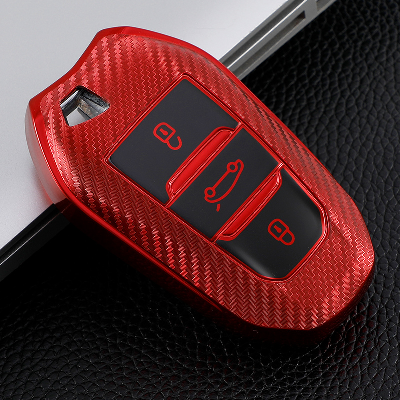 Carbon Fiber TPU Auto Smart Key Fall Abdeckung Für Peugeot 308 3008 508 5008 408 4008 208 301 407 Für citroen C4 C6 C3-XR Picasso DS - Image 2